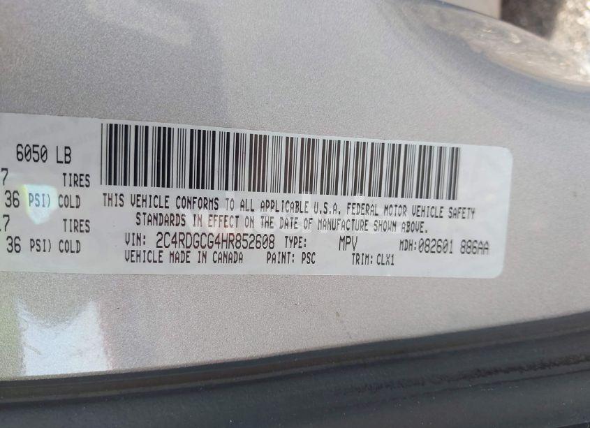 Photo 9 of 2017 Dodge Grand CARAVAN SXT (VIN 2C4RDGCG4HR852608)