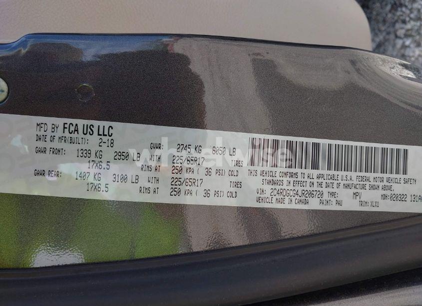 Photo 9 of 2018 Dodge Grand CARAVAN SXT (VIN 2C4RDGCG4JR206720)