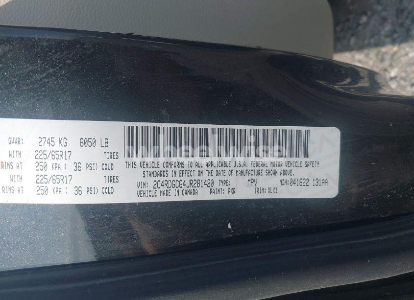 Photo 9 of 2018 Dodge Grand CARAVAN SXT (VIN 2C4RDGCG4JR281420)