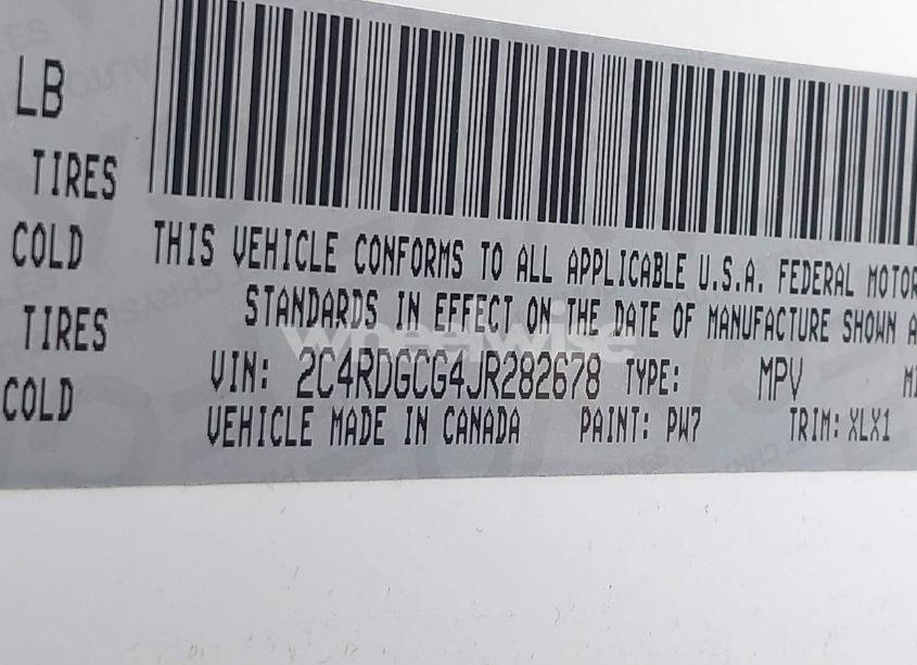 Photo 9 of 2018 Dodge Grand CARAVAN SXT (VIN 2C4RDGCG4JR282678)