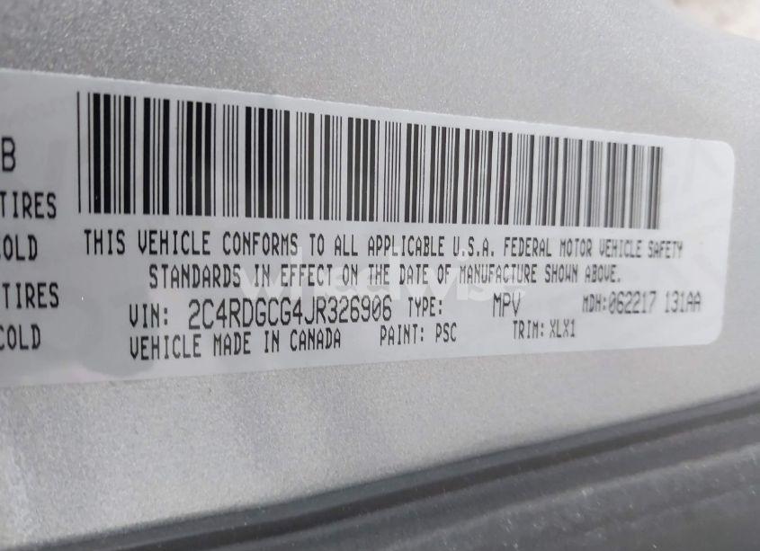 Photo 9 of 2018 Dodge Grand CARAVAN SXT (VIN 2C4RDGCG4JR326906)