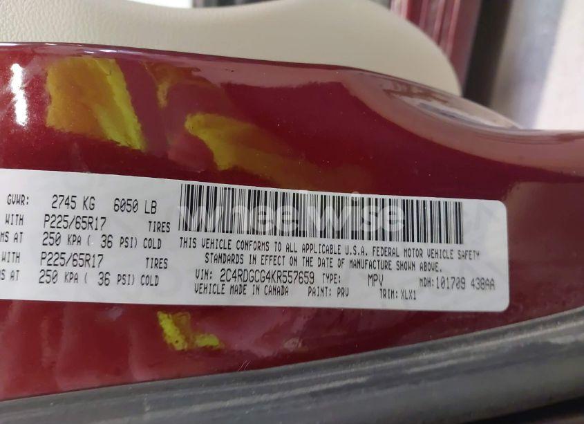 Photo 9 of 2019 Dodge Grand CARAVAN SXT (VIN 2C4RDGCG4KR557659)