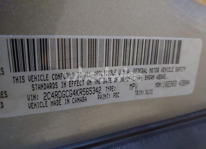 Photo 9 of 2019 Dodge Grand CARAVAN SXT (VIN 2C4RDGCG4KR565342)