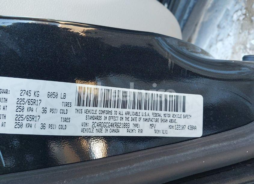 Photo 9 of 2019 Dodge Grand CARAVAN SXT (VIN 2C4RDGCG4KR621893)