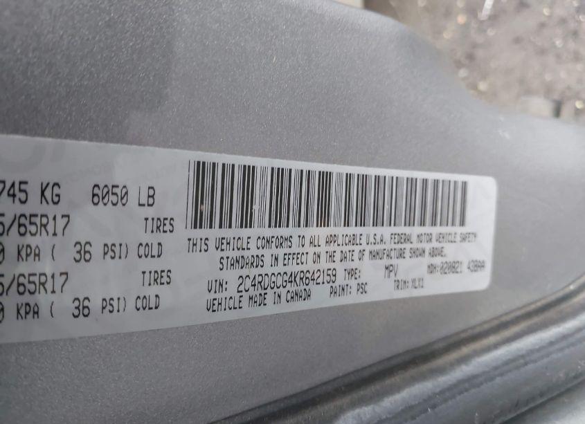 Photo 9 of 2019 Dodge Grand CARAVAN SXT (VIN 2C4RDGCG4KR642159)