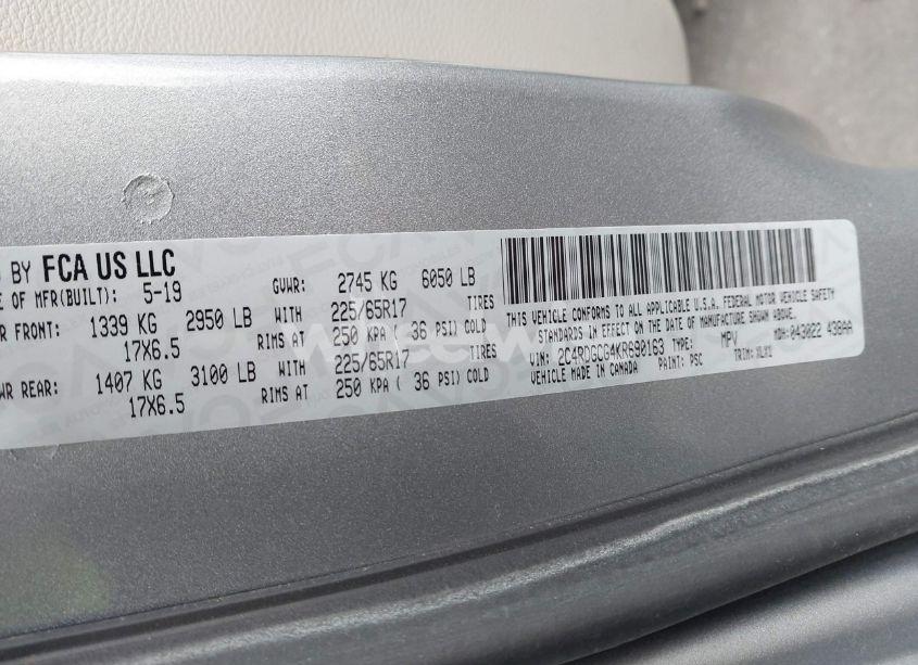 Photo 9 of 2019 Dodge Grand CARAVAN SXT (VIN 2C4RDGCG4KR690163)