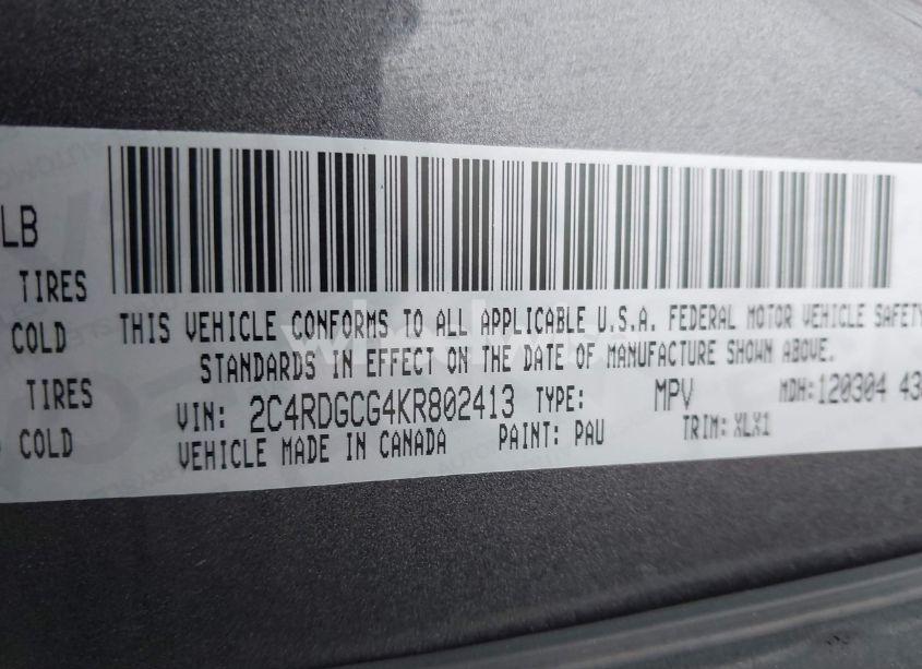 Photo 9 of 2019 Dodge Grand CARAVAN SXT (VIN 2C4RDGCG4KR802413)