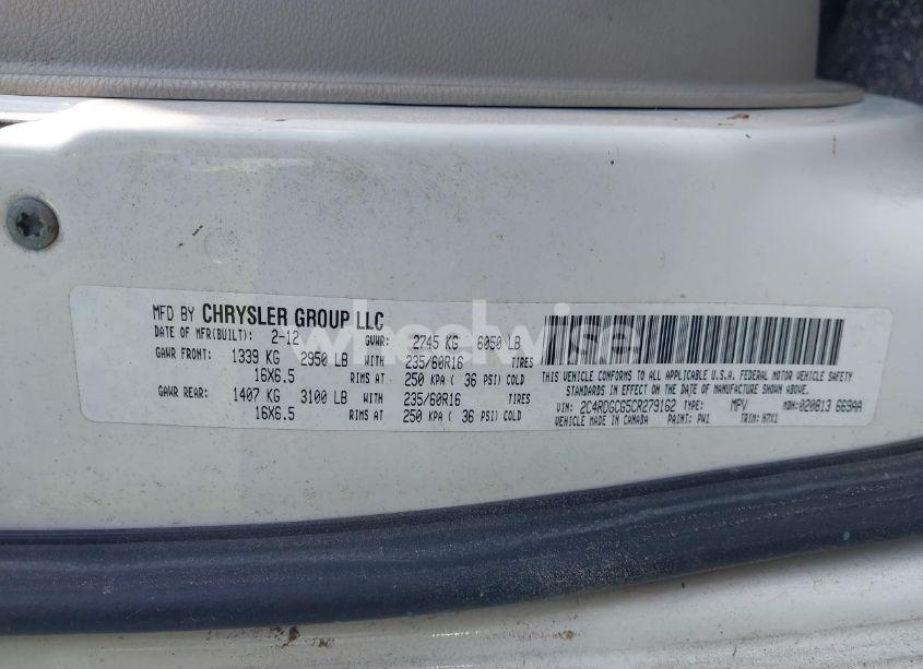 Photo 9 of 2012 Dodge Grand CARAVAN SXT (VIN 2C4RDGCG5CR279162)