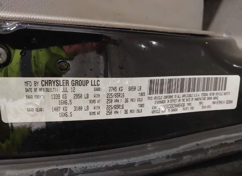 Photo 9 of 2012 Dodge Grand CARAVAN SXT (VIN 2C4RDGCG5CR405438)