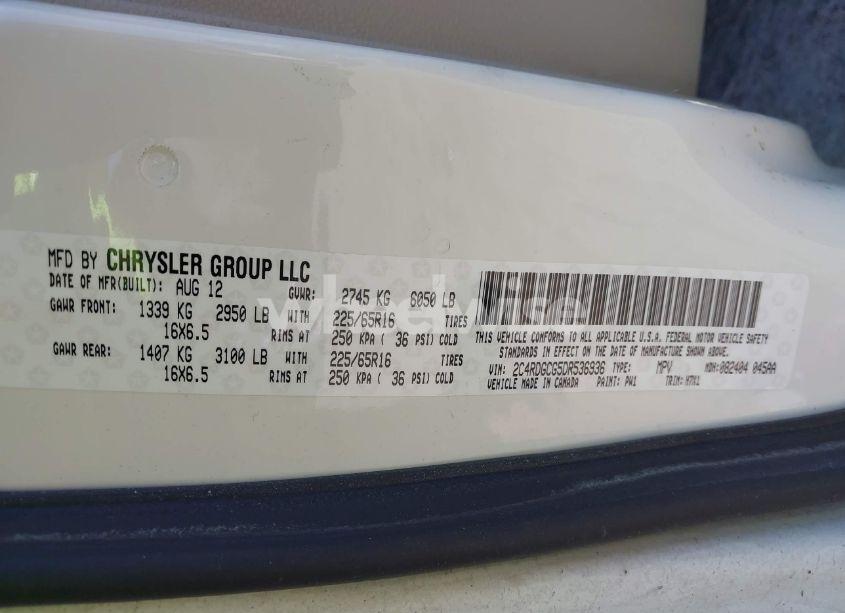 Photo 9 of 2013 Dodge Grand CARAVAN SXT (VIN 2C4RDGCG5DR536936)