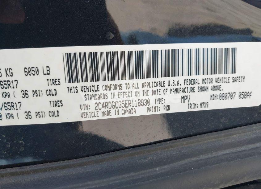 Photo 9 of 2014 Dodge Grand CARAVAN SXT (VIN 2C4RDGCG5ER118930)