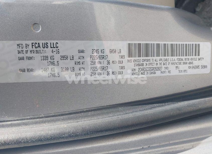 Photo 9 of 2016 Dodge Grand CARAVAN SXT (VIN 2C4RDGCG5GR352827)