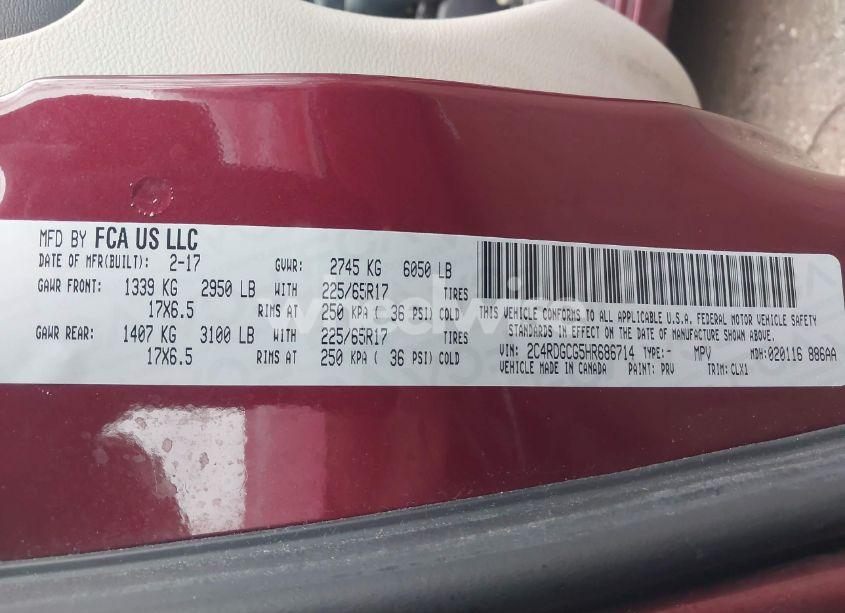 Photo 9 of 2017 Dodge Grand CARAVAN SXT (VIN 2C4RDGCG5HR686714)