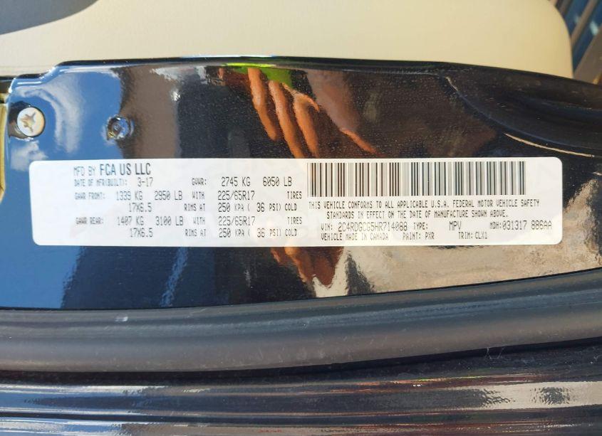 Photo 9 of 2017 Dodge Grand CARAVAN SXT (VIN 2C4RDGCG5HR714088)