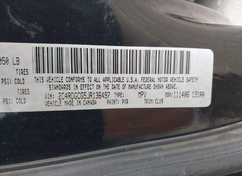 Photo 9 of 2018 Dodge Grand CARAVAN SXT (VIN 2C4RDGCG5JR136497)