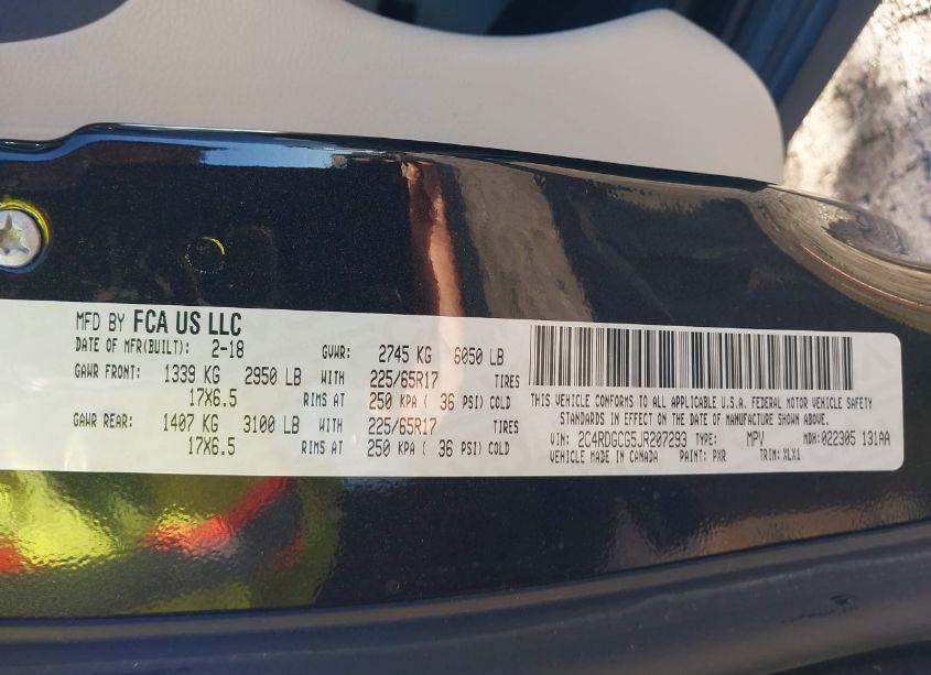 Photo 9 of 2018 Dodge Grand CARAVAN SXT (VIN 2C4RDGCG5JR207293)