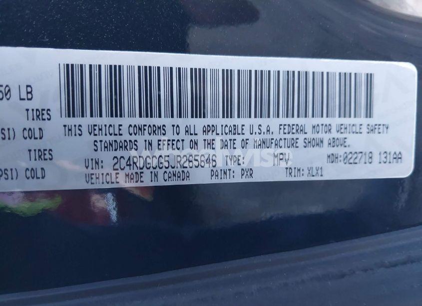 Photo 9 of 2018 Dodge Grand CARAVAN SXT (VIN 2C4RDGCG5JR265646)