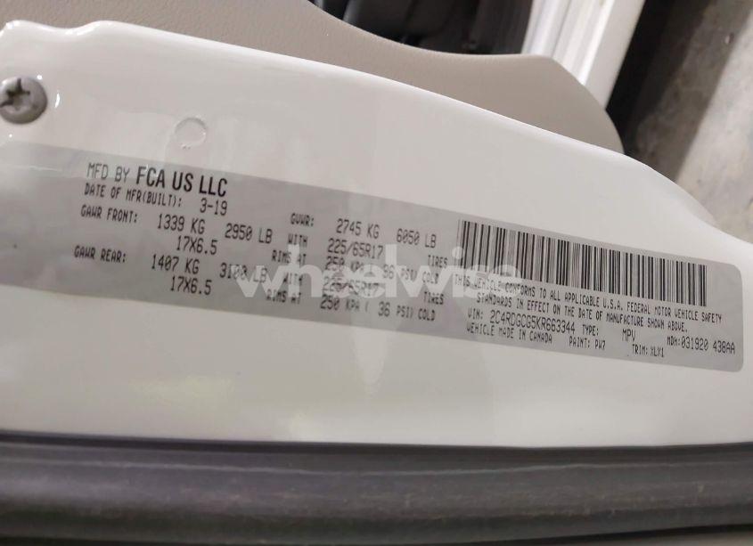 Photo 9 of 2019 Dodge Grand CARAVAN SXT (VIN 2C4RDGCG5KR663344)