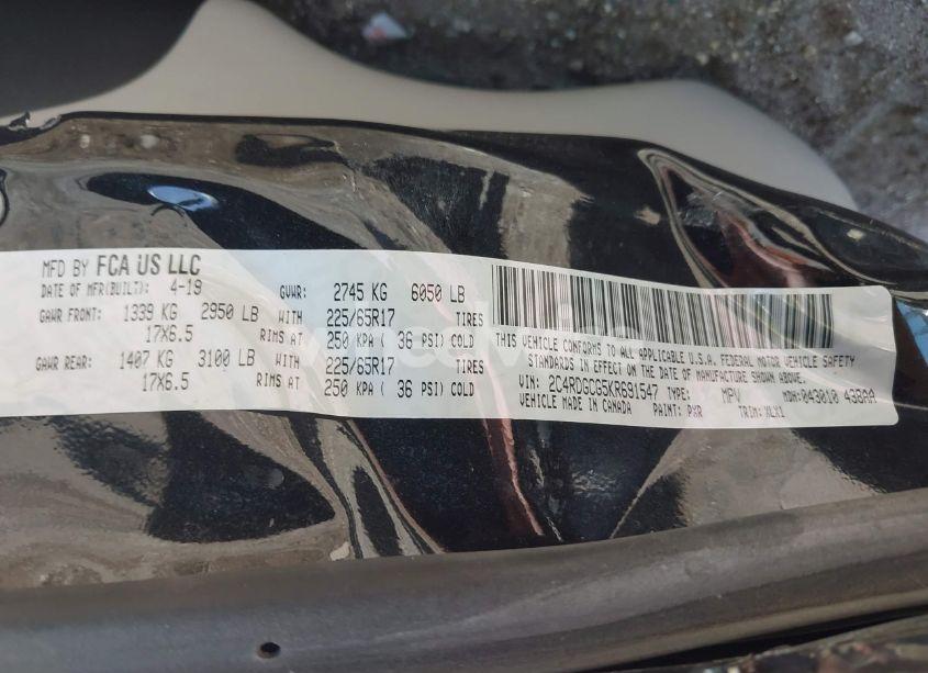 Photo 9 of 2019 Dodge Grand CARAVAN SXT (VIN 2C4RDGCG5KR691547)