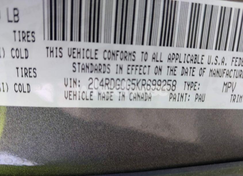 Photo 9 of 2019 Dodge Grand CARAVAN SXT (VIN 2C4RDGCG5KR699258)