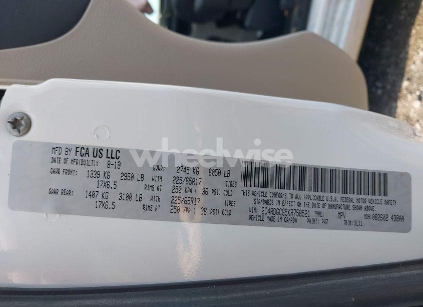 Photo 9 of 2019 Dodge Grand CARAVAN SXT (VIN 2C4RDGCG5KR758521)