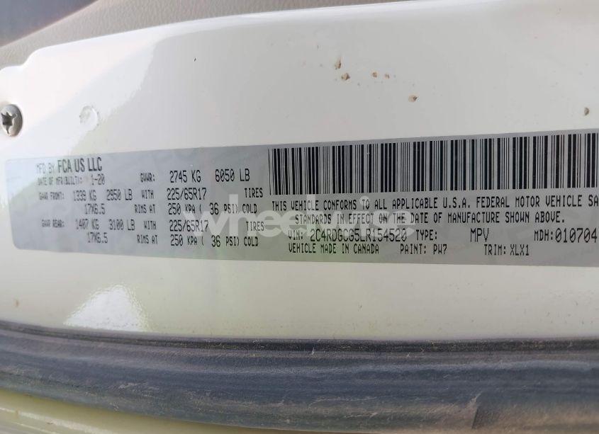 Photo 9 of 2020 Dodge Grand CARAVAN SXT (VIN 2C4RDGCG5LR154520)