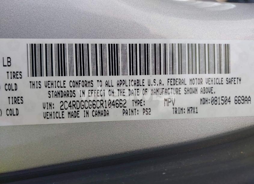 Photo 9 of 2012 Dodge Grand CARAVAN SXT (VIN 2C4RDGCG6CR104662)