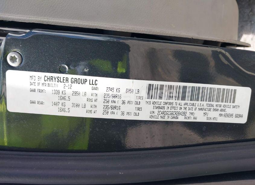 Photo 9 of 2012 Dodge Grand CARAVAN SXT (VIN 2C4RDGCG6CR264282)