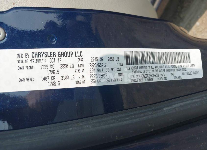 Photo 9 of 2013 Dodge Grand CARAVAN SXT (VIN 2C4RDGCG6DR585658)