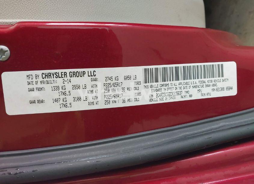 Photo 9 of 2014 Dodge Grand CARAVAN SXT (VIN 2C4RDGCG6ER315637)