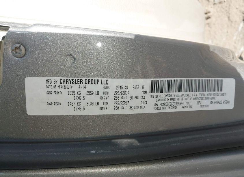 Photo 9 of 2014 Dodge Grand CARAVAN SXT (VIN 2C4RDGCG6ER365504)