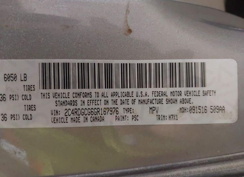 Photo 9 of 2016 Dodge Grand CARAVAN SXT (VIN 2C4RDGCG6GR167976)