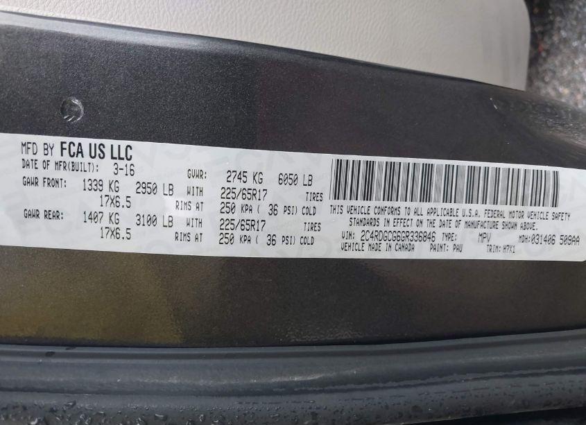 Photo 9 of 2016 Dodge Grand CARAVAN SXT (VIN 2C4RDGCG6GR336846)