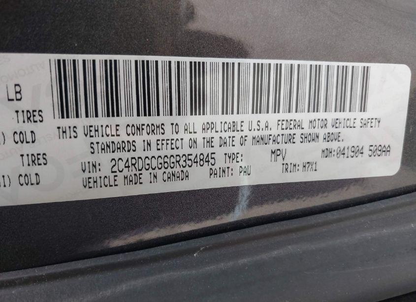 Photo 9 of 2016 Dodge Grand CARAVAN SXT (VIN 2C4RDGCG6GR354845)