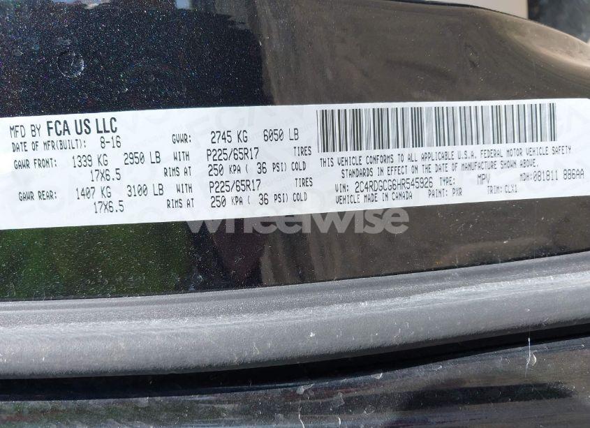 Photo 9 of 2017 Dodge Grand CARAVAN SXT (VIN 2C4RDGCG6HR545926)