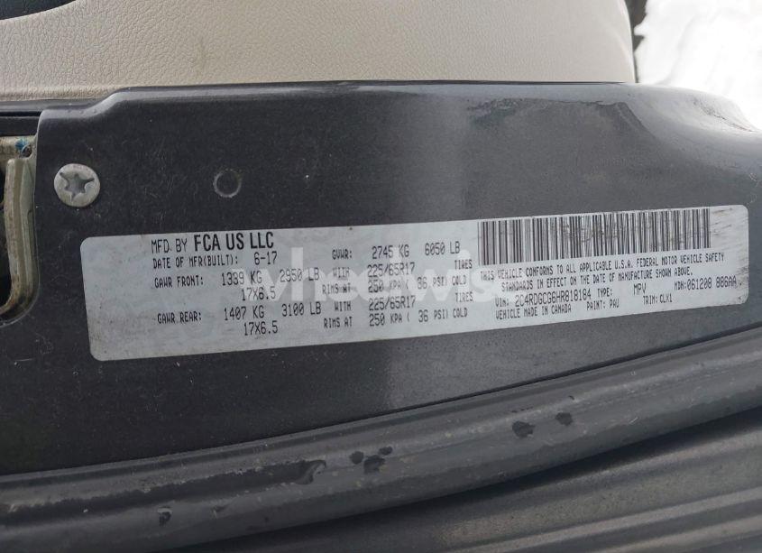 Photo 9 of 2017 Dodge Grand CARAVAN SXT (VIN 2C4RDGCG6HR818184)