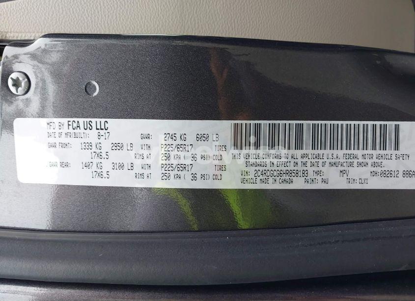 Photo 9 of 2017 Dodge Grand CARAVAN SXT (VIN 2C4RDGCG6HR858183)