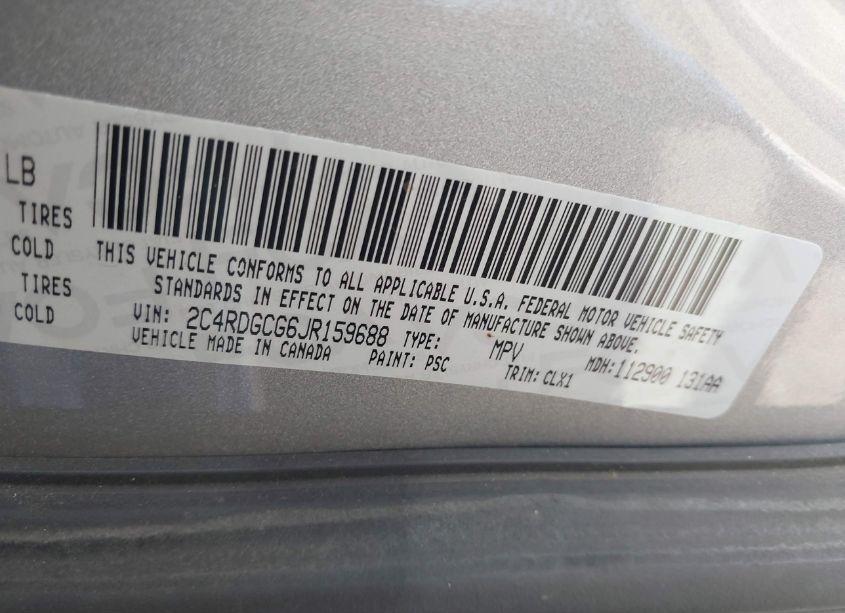 Photo 9 of 2018 Dodge Grand CARAVAN SXT (VIN 2C4RDGCG6JR159688)