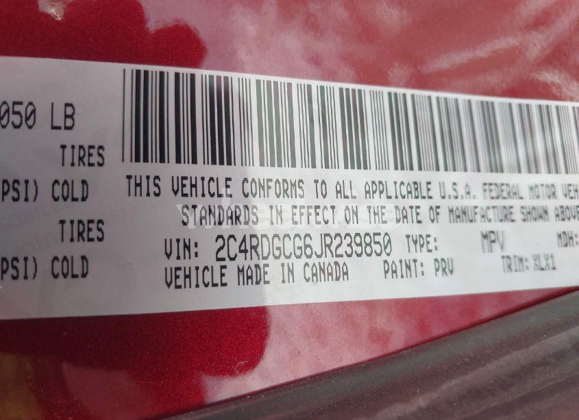 Photo 9 of 2018 Dodge Grand CARAVAN SXT (VIN 2C4RDGCG6JR239850)