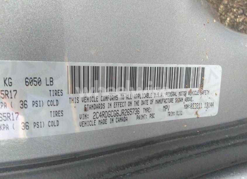 Photo 9 of 2018 Dodge Grand CARAVAN SXT (VIN 2C4RDGCG6JR265736)