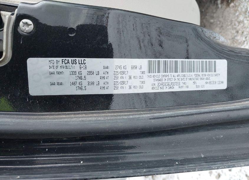 Photo 9 of 2018 Dodge Grand CARAVAN SXT (VIN 2C4RDGCG6JR327216)