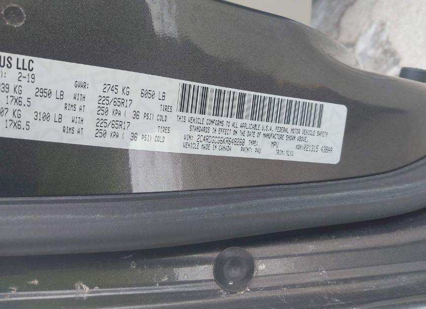 Photo 9 of 2019 Dodge Grand CARAVAN SXT (VIN 2C4RDGCG6KR648268)