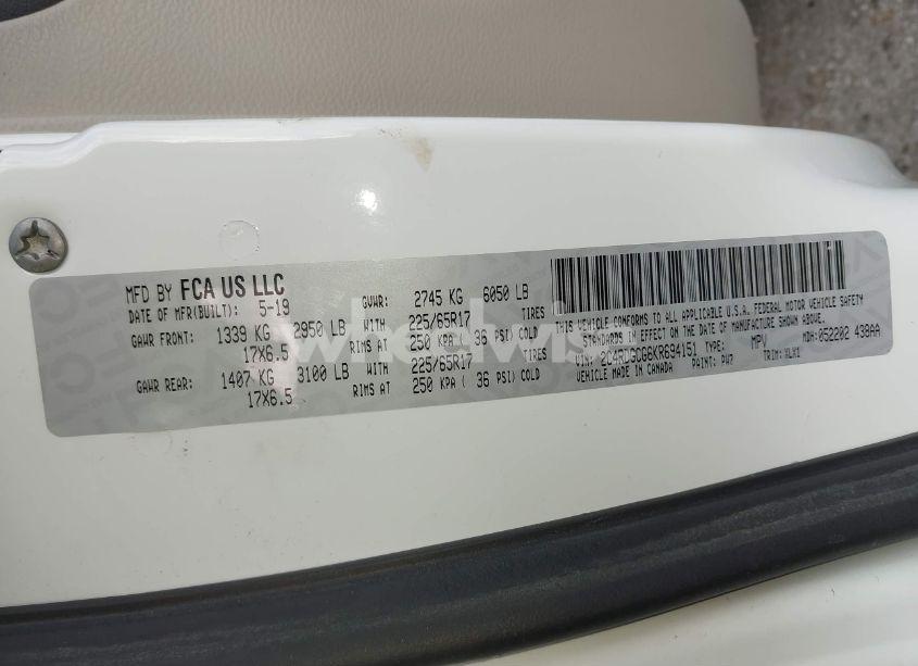 Photo 9 of 2019 Dodge Grand CARAVAN SXT (VIN 2C4RDGCG6KR694151)