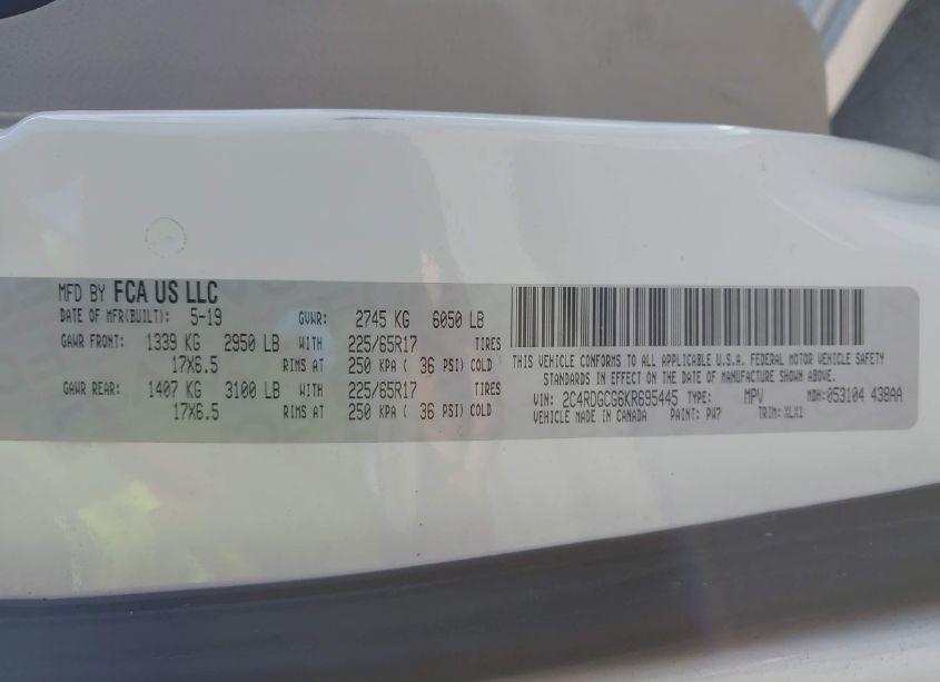 Photo 9 of 2019 Dodge Grand CARAVAN SXT (VIN 2C4RDGCG6KR695445)