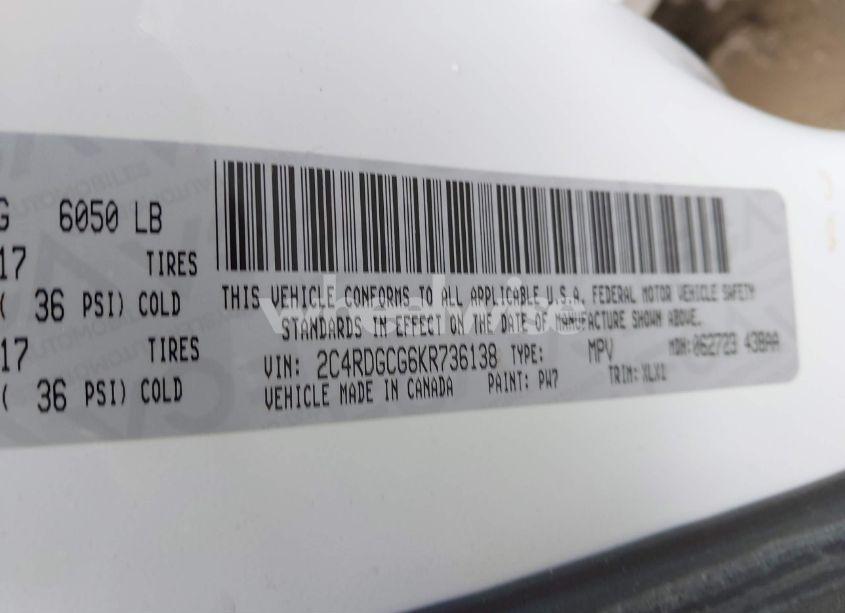 Photo 9 of 2019 Dodge Grand CARAVAN SXT (VIN 2C4RDGCG6KR736138)