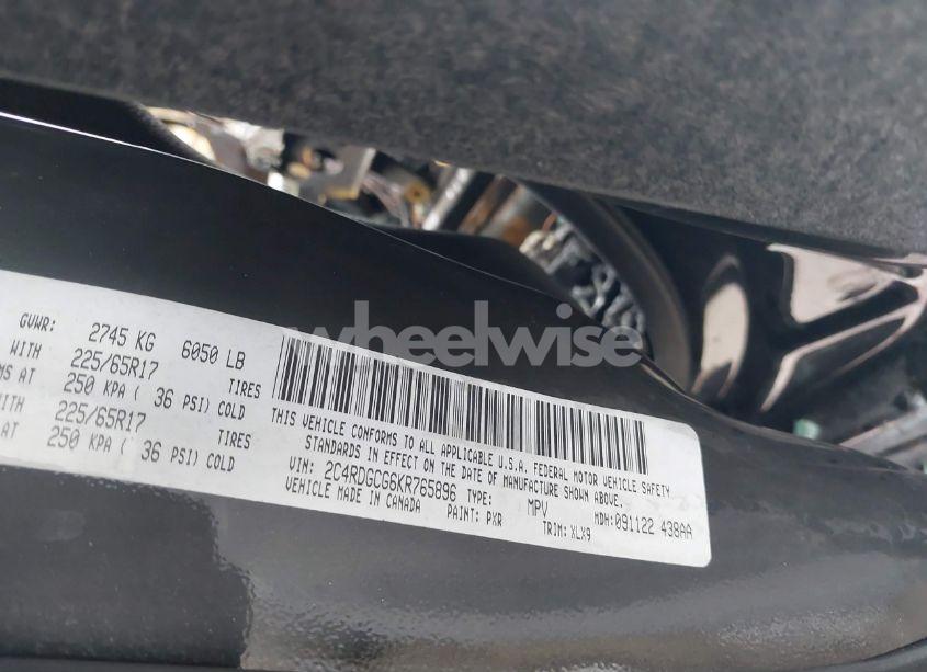 Photo 9 of 2019 Dodge Grand CARAVAN SXT 35TH ANNIVERSARY EDITION (VIN 2C4RDGCG6KR765896)