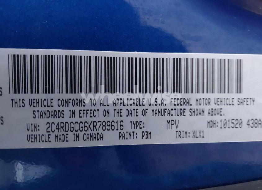 Photo 9 of 2019 Dodge Grand CARAVAN SXT (VIN 2C4RDGCG6KR789616)