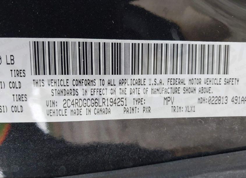 Photo 9 of 2020 Dodge Grand CARAVAN SXT (VIN 2C4RDGCG6LR194251)