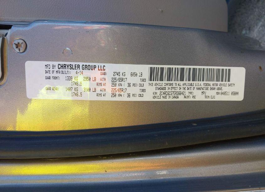 Photo 9 of 2014 Dodge Grand CARAVAN SXT 30TH ANNIVERSARY (VIN 2C4RDGCG7ER366421)