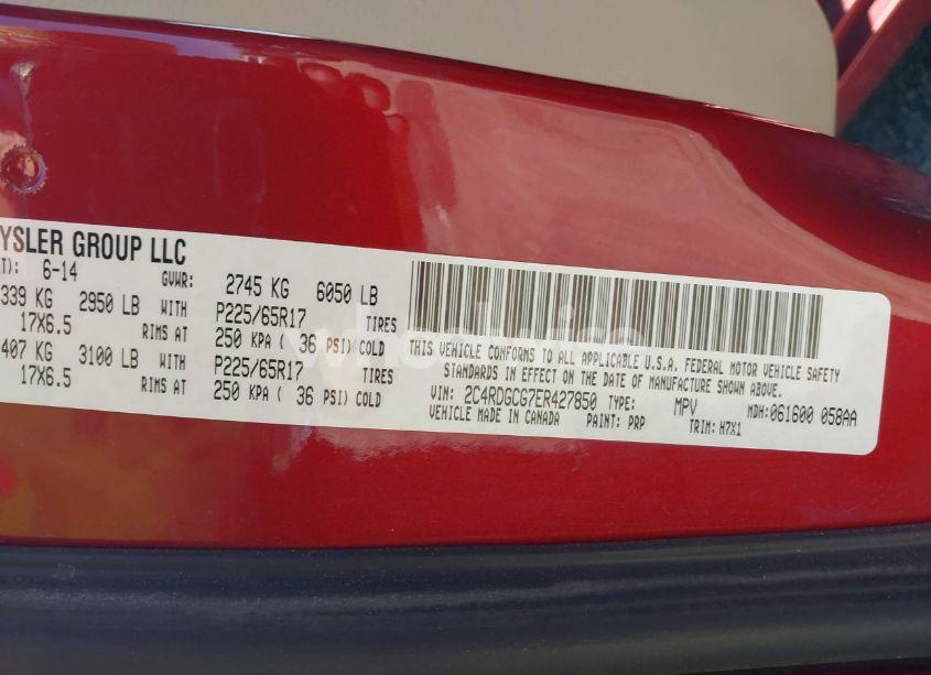 Photo 9 of 2014 Dodge Grand CARAVAN SXT (VIN 2C4RDGCG7ER427850)